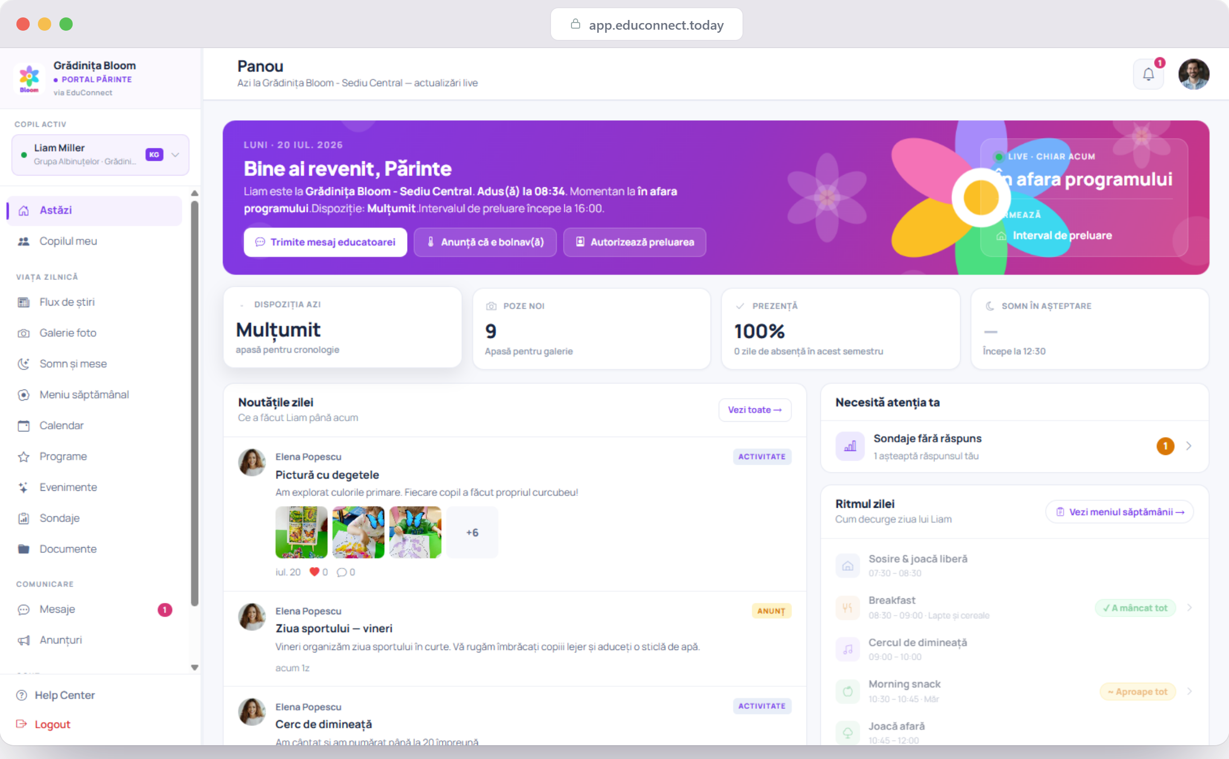 EduConnect — panou părinte